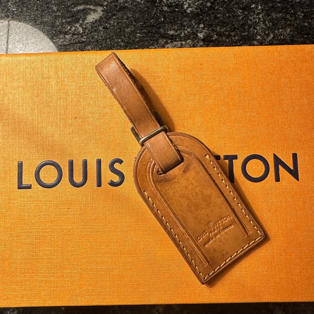 Louis Vuitton Name Tag Light Brown Leather